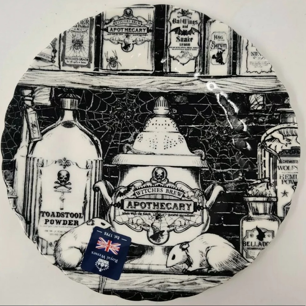 x6 Royal Wessex Halloween Apothecary Dinner Plates